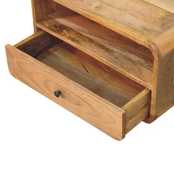 22" Oak Solid Wood One Drawer Floating Nightstand