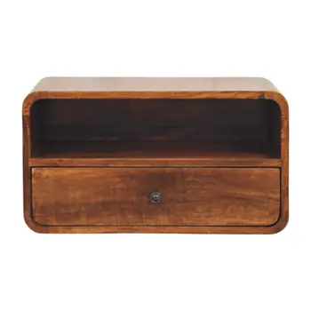 22" Chestnut Solid Wood One Drawer Floating Nightstand