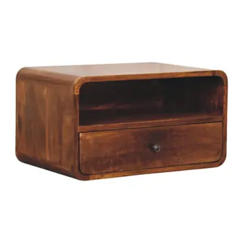 22" Chestnut Solid Wood One Drawer Floating Nightstand