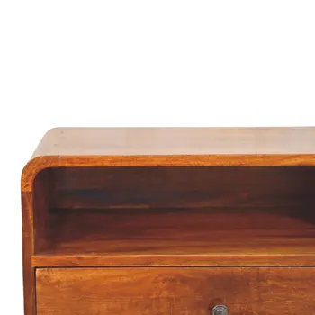 22" Chestnut Solid Wood One Drawer Floating Nightstand