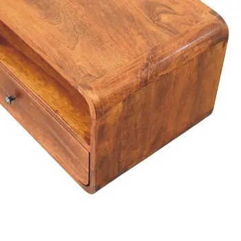 22" Chestnut Solid Wood One Drawer Floating Nightstand