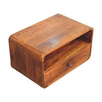 22" Chestnut Solid Wood One Drawer Floating Nightstand