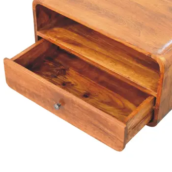 22" Chestnut Solid Wood One Drawer Floating Nightstand