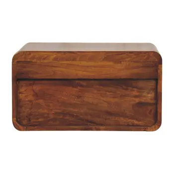22" Chestnut Solid Wood One Drawer Floating Nightstand