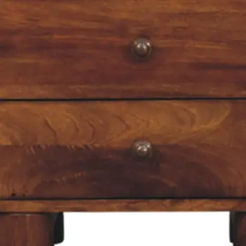 15" Chestnut Solid Wood Square Two Drawer Nightstand