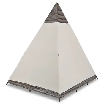91" Beige Metal Outdoor Camping Stool with Beige Cushion