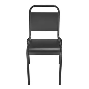 Set of Two Black Aluminum Dining Side Chairs