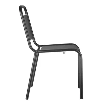 Set of Two Black Aluminum Dining Side Chairs
