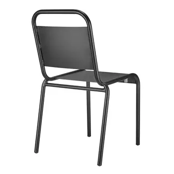 Set of Two Black Aluminum Dining Side Chairs