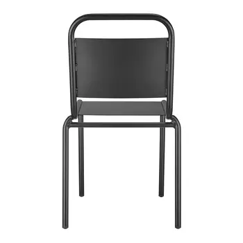 Set of Two Black Aluminum Dining Side Chairs