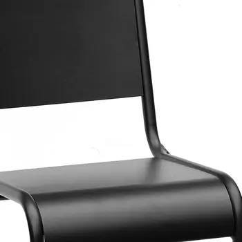 Set of Two Black Aluminum Dining Side Chairs