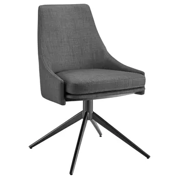 Gray and Black Upholstered Fabric Dining Side Chair
