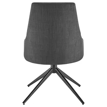 Gray and Black Upholstered Fabric Dining Side Chair