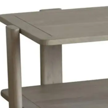 45" White Solid Wood Coffee Table With Shelf