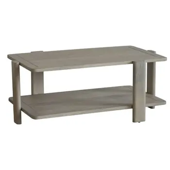 45" White Solid Wood Coffee Table With Shelf