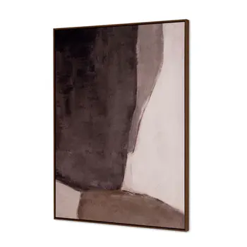 Resonance And Hand Painted Canvas Hand Painted Brown Floater Frame Wall Art