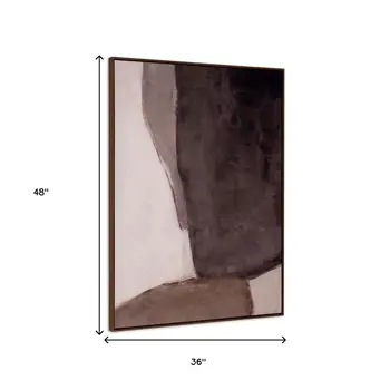 Resonance And Hand Painted Canvas Hand Painted Brown Floater Frame Wall Art