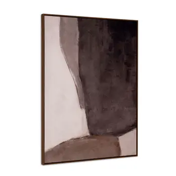 Resonance And Hand Painted Canvas Hand Painted Brown Floater Frame Wall Art