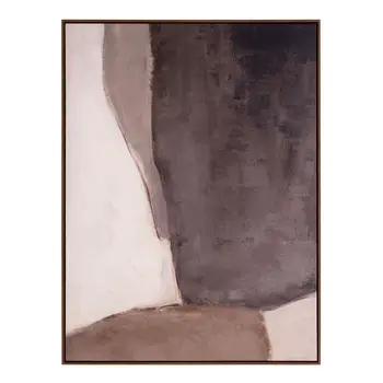 Resonance And Hand Painted Canvas Hand Painted Brown Floater Frame Wall Art