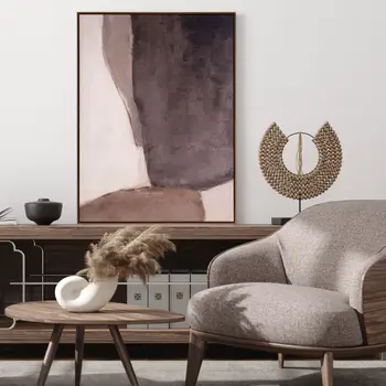 Resonance And Hand Painted Canvas Hand Painted Brown Floater Frame Wall Art