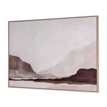 Baffin And Hand Painted Canvas Hand Painted Brown Floater Frame Wall Art