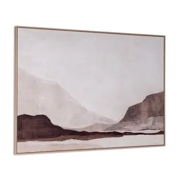 Baffin And Hand Painted Canvas Hand Painted Brown Floater Frame Wall Art