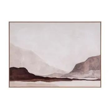 Baffin And Hand Painted Canvas Hand Painted Brown Floater Frame Wall Art