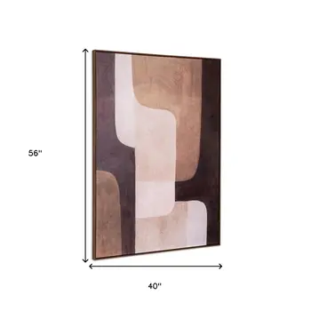 Moderato And Hand Painted Canvas Hand Painted Brown Floater Frame Wall Art