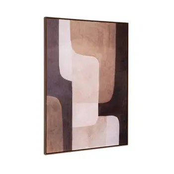 Moderato And Hand Painted Canvas Hand Painted Brown Floater Frame Wall Art