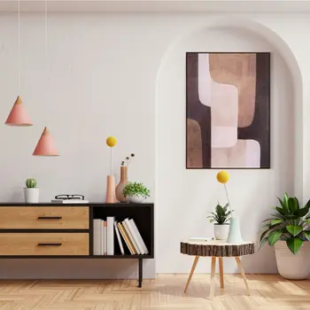 Moderato And Hand Painted Canvas Hand Painted Brown Floater Frame Wall Art