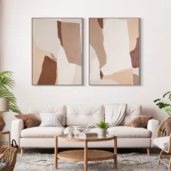 Gavotte I And Hand Painted Canvas Hand Painted Brown Floater Frame Wall Art