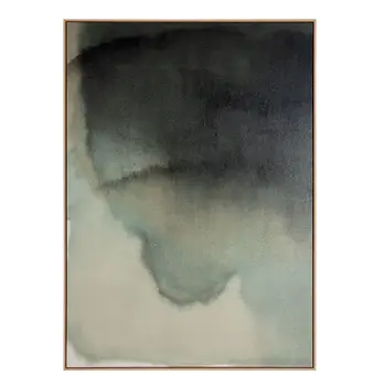 Evergreen And Hand Painted Canvas Hand Painted Brown Floater Frame Wall Art