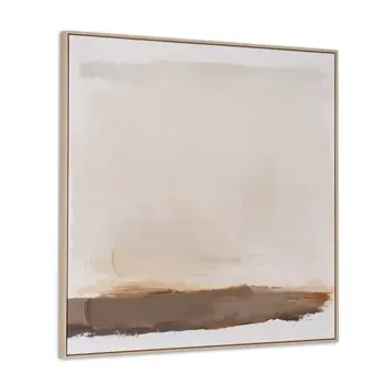 Adagio And Hand Painted Canvas Hand Painted Brown Floater Frame Wall Art