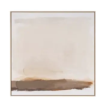 Adagio And Hand Painted Canvas Hand Painted Brown Floater Frame Wall Art