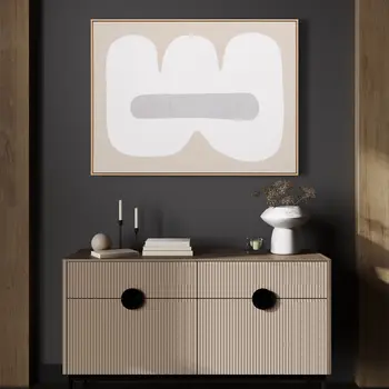 Interval I And Hand Painted Canvas Hand Painted Brown Floater Frame Wall Art