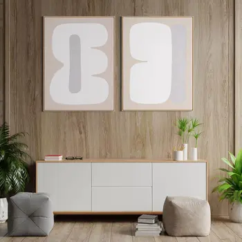 Interval I And Hand Painted Canvas Hand Painted Brown Floater Frame Wall Art