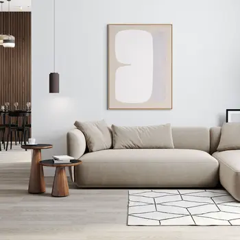 Interval II And Hand Painted Canvas Hand Painted Brown Floater Frame Wall Art