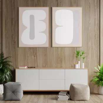 Interval II And Hand Painted Canvas Hand Painted Brown Floater Frame Wall Art