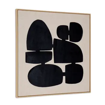 Cairns I And Hand Painted Canvas Hand Painted Brown Floater Frame Wall Art