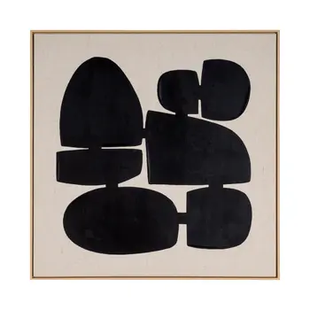 Cairns I And Hand Painted Canvas Hand Painted Brown Floater Frame Wall Art