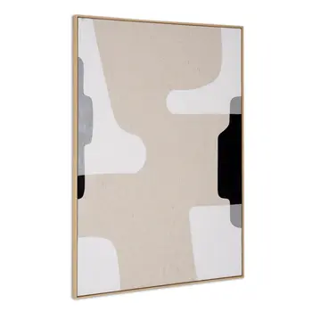 Cadenza And Hand Painted Canvas Hand Painted Brown Floater Frame Wall Art