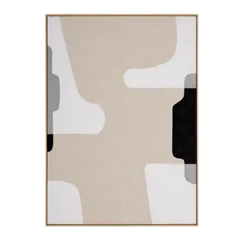 Cadenza And Hand Painted Canvas Hand Painted Brown Floater Frame Wall Art