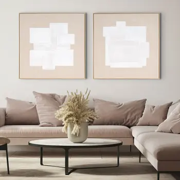 Octav I And Hand Painted Canvas Hand Painted Brown Floater Frame Wall Art