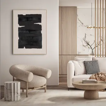 Echoes of Shadows II And Hand Painted Canvas Hand Painted Brown Floater Frame Wall Art