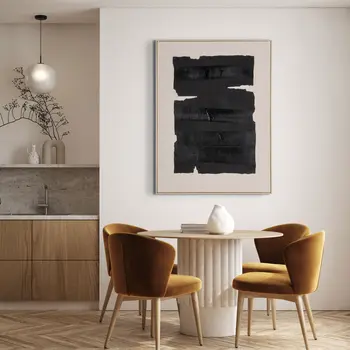 Echoes of Shadows II And Hand Painted Canvas Hand Painted Brown Floater Frame Wall Art