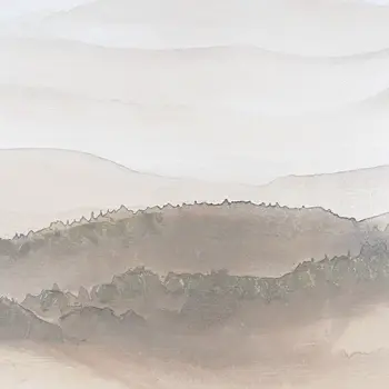 Over the Hills And Hand Painted Canvas Hand Painted Brown Floater Frame Wall Art