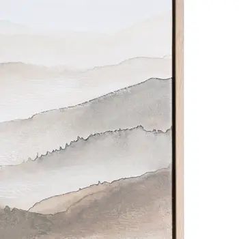 Over the Hills And Hand Painted Canvas Hand Painted Brown Floater Frame Wall Art