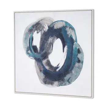 Ripples in Time And Hand Painted Canvas Hand Painted White Floater Frame Wall Art