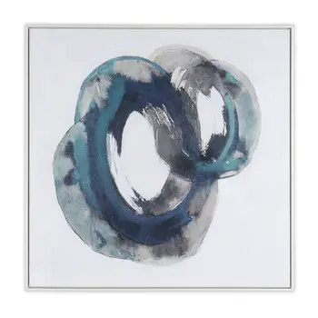 Ripples in Time And Hand Painted Canvas Hand Painted White Floater Frame Wall Art