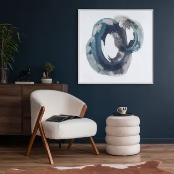 Ripples in Time And Hand Painted Canvas Hand Painted White Floater Frame Wall Art